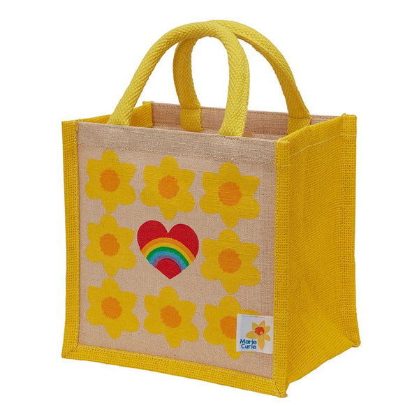 Daffodil & Heart Junior Jute Bag